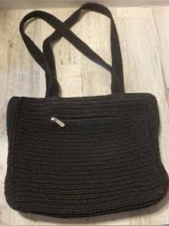 The Sak Handbags - The Sak-Iconic Y2k Black Woven Shoulder Bag-Small Hole in Lining